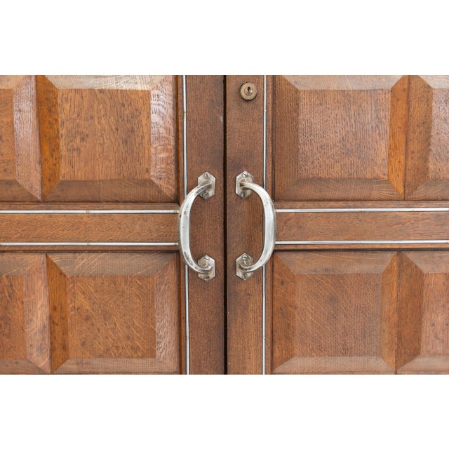 Brown Art Deco Oak Cabinet, 1940s For Sale - Image 8 of 13