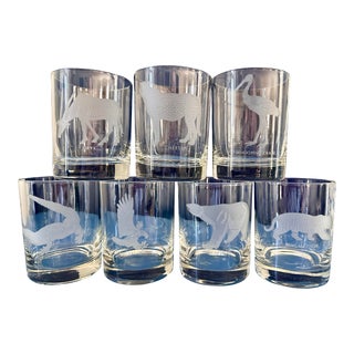 Vintage Georg Jensen Endangered Animals Glasses- Set of 7 For Sale
