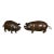 Pair of American Midcentury Bronze Pig Sculptures in Dark Patina For Sale
