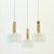 Stunning space age triple pendant light from doria (germany, 1960s). High-end mid century modern lighting. Transparent ice...