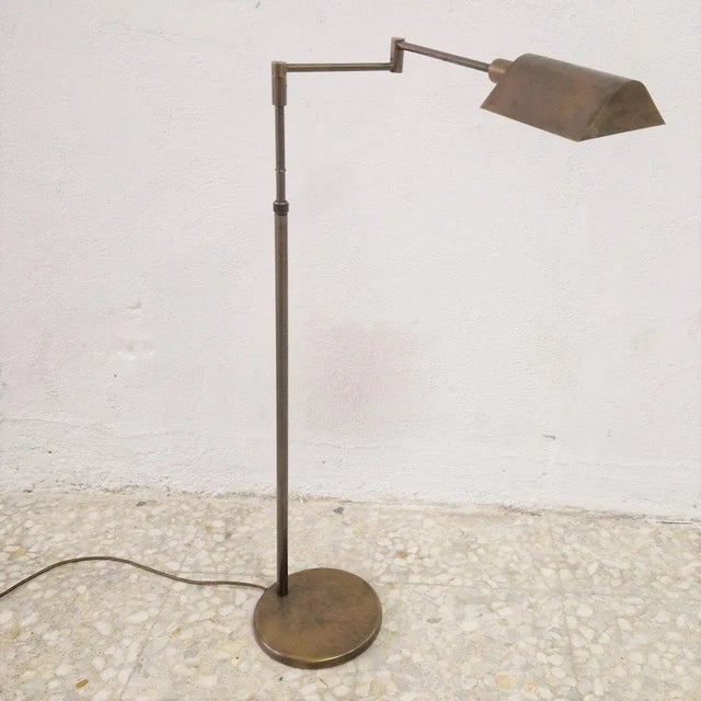 Metal Adjustable Brass Floor Lamp from Holkötter, 1970s For Sale - Image 7 of 8