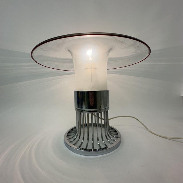 1970s Post Modern Space Age Ufo Glass Table Lamp, Italy, 1970s For Sale - Image 5 of 18