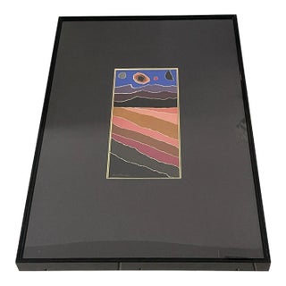 Arthur Secunda 1980s Torn Paper Collage Mixed Media Art, Framed in Custom Plexiglass For Sale