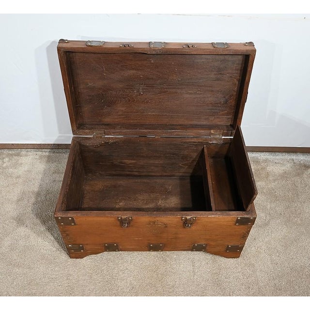 Solid Teak Naval Trunk, Late 19th Century For Sale - Image 17 of 18