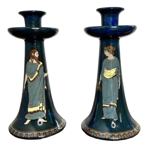 Vintage Decoro Candlesticks, 1920, Set of 2 For Sale