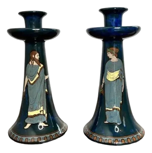 Vintage Decoro Candlesticks, 1920, Set of 2