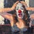 Amerigo Vespucci by Clyde Steadman | Oil on Panel Portrait of a distressed clown woman For Sale