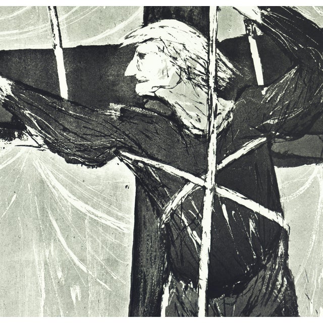 Contemporary 1968 "Moby Dick" Lithograph by Benton Spruance "Ahab Aloft" For Sale - Image 3 of 6