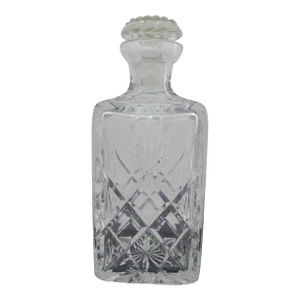 Heavy Bohemian Cut Glass Crystal Whiskey Liquor Decanter With Stopper