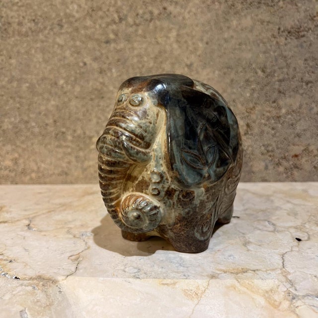 1970s Decorative Elephant Coin Bank Art Pottery For Sale - Image 9 of 12