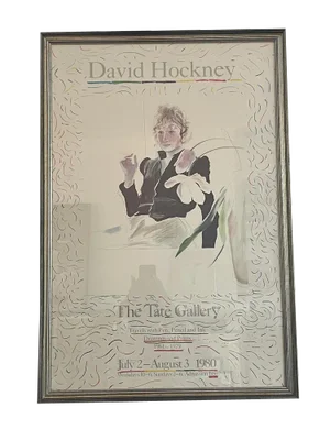 David Hockney, Tate Modern Exhibition Poster of Celia in a Black Dress, 1980, Print, Framed