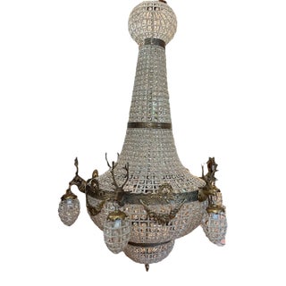 1970s Oversized Jumbo Deer 6 Head Chandelier For Sale