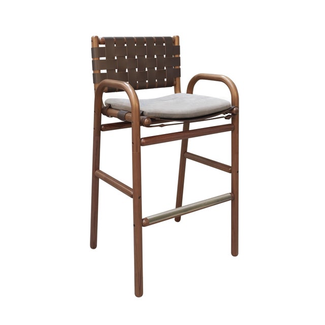 Contemporary Albany Bar Chair by Wood Tailors Club For Sale - Image 3 of 10