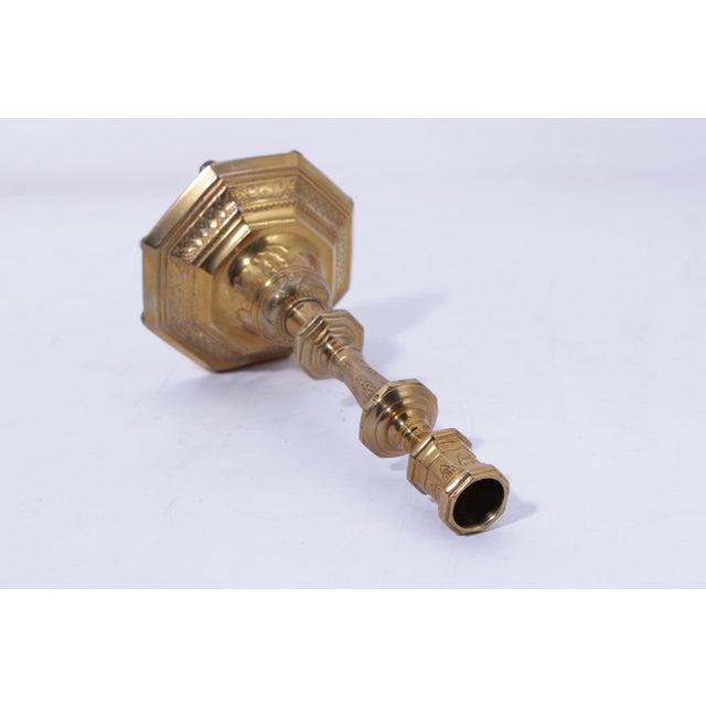 Brass 1980s Mottahedeh Historic Natchez Brass Candlestick For Sale - Image 8 of 12