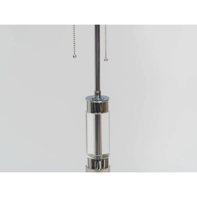 1970s Chrome and Lucite Floor Lamp For Sale - Image 5 of 6