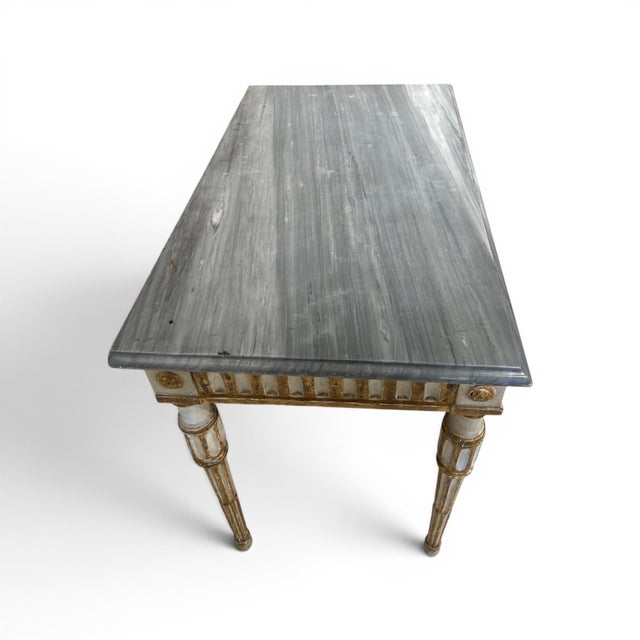 18th Century Italian Louis XVI Console With Grey Marble Top For Sale - Image 4 of 5