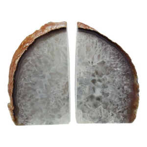 Late 20th Century Natural Agate Geode Solid Stone Bookends - A Pair