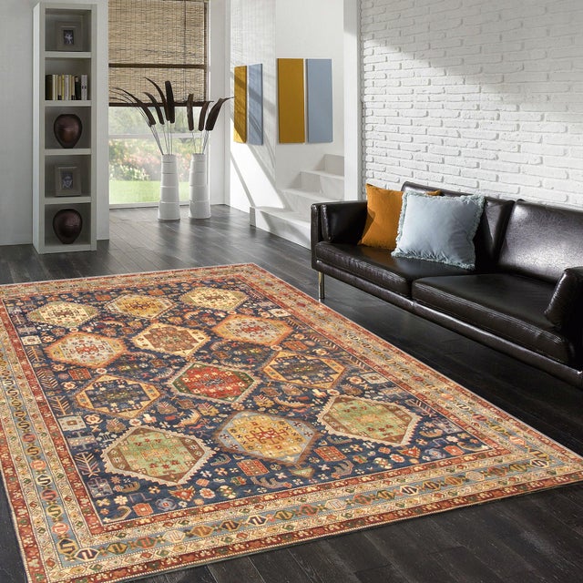 Textile Pasargad Home Bibikabad Navy Wool Area Rug, 8'11'' X 12' 2'' For Sale - Image 7 of 7