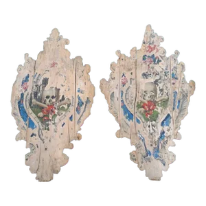 Monumental Medieval Renaissance Era Antique Italian Church Armorial Shields - a Pair