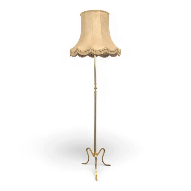 Gold Color Brass Floor Lamp For Sale - Image 5 of 5