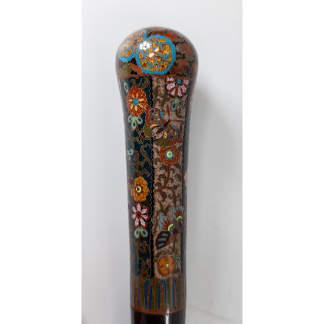 19th Century Japanese Cloisonne Enamel Cane Head in Aesthetic Style For Sale In New York - Image 6 of 9