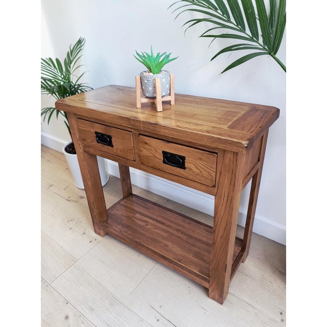 Vintage Country Oak Side Table, 1980 For Sale - Image 6 of 16