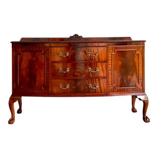 Vintage Flame Mahogany Chippendale Sideboard For Sale