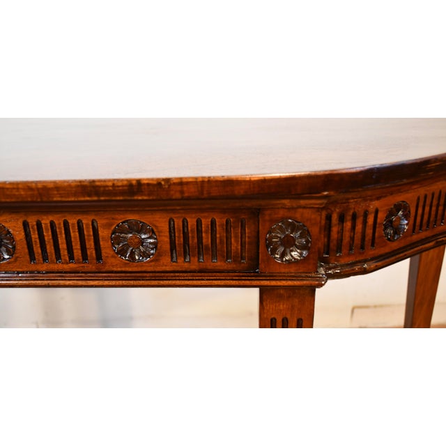 1910s Antique English Regency Burl Walnut Console Table / Sofa Table For Sale - Image 10 of 15