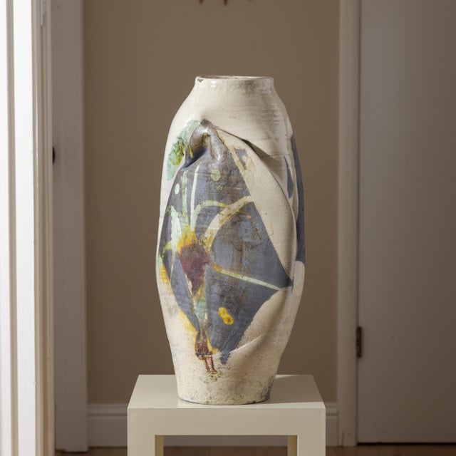 Monumental Abstract Sculptural Studio Ceramic Vessel, 27" For Sale - Image 4 of 15