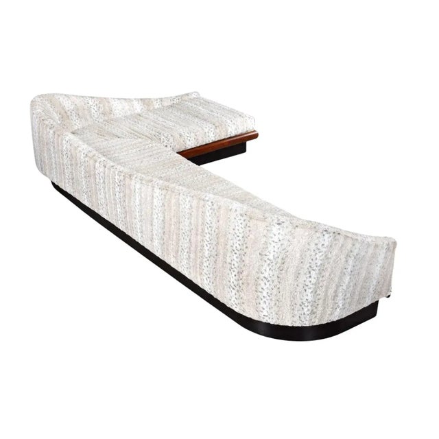 Adrian Pearsall Cloud Sofa Sectional Restored in Faux Fur Snow Leopard For Sale - Image 9 of 15