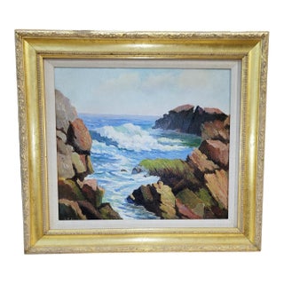 Seascape OIl Painting by Elizabeth Jewell C. 1937 For Sale