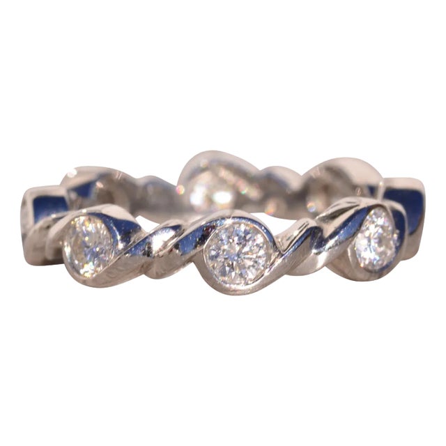 The Birch Tree: Designer Signed Platinum and Diamond Specialty Band For Sale