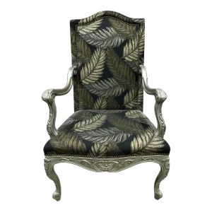 1990s Drexel Heritage Silver Gilt Armchair