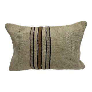 Turkish Hemp Pillow Cushion Natural Beige Brown Pillow Cushion Cover 16" x 24" For Sale