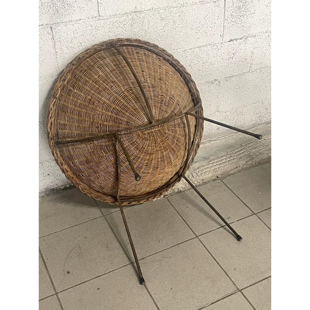 1950s Set of Armchairs with Wicker Seat, 1950s For Sale - Image 5 of 18