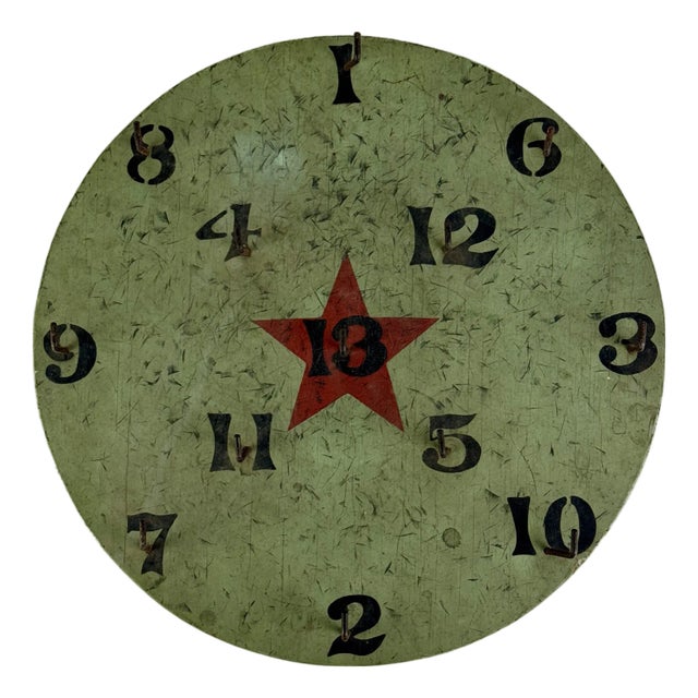 Vintage Mid 20th Century Round Ring Toss Game Board With Red Star For Sale