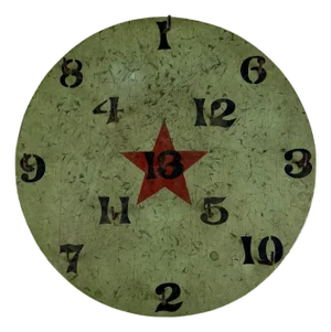 Vintage Mid 20th Century Round Ring Toss Game Board With Red Star