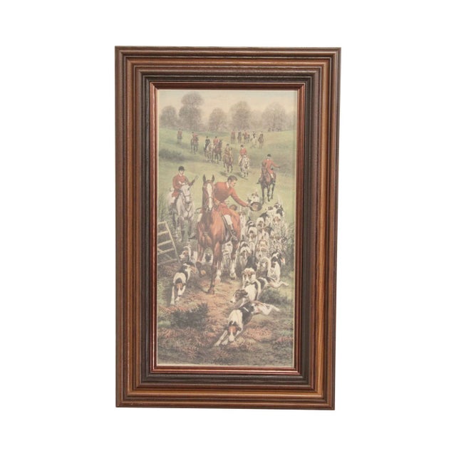 Vintage English Fox Hunt Lithograph Print, Custom Framed For Sale - Image 13 of 13