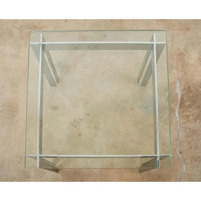 Mid 20th Century Milo Baughman Style Chrome and Glass Square Cocktail Table For Sale - Image 5 of 13