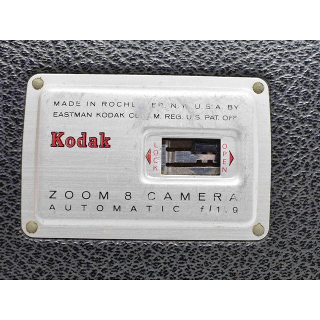 Black Vintage 1960s Kodak Zoom 8 Automatic 8mm Movie Camera Usa For Sale - Image 8 of 9