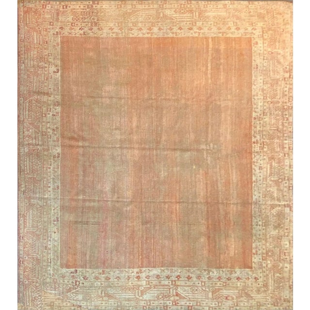 Lights Late 19th Century Antique Handwoven Oushak Rug For Sale - Image 7 of 7