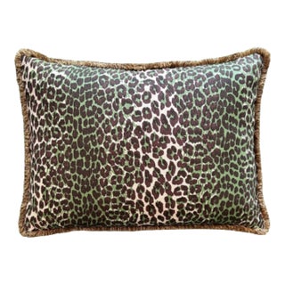 Safari Leopard Lumbar Decorative Pillow With Down/Feather Insert For Sale