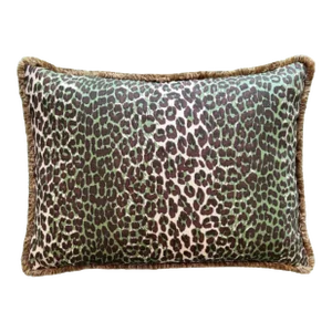 Safari Leopard Lumbar Decorative Pillow With Down/Feather Insert