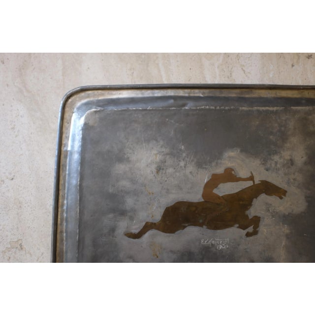 Brass 1930 Pewter and Brass Tray by Ellen v Kajerdt For Sale - Image 8 of 9