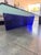 1990s Large Asymmetrical Sculptural Glass Coffee Table With Cobalt Blue Pedestal Base For Sale In Los Angeles - Image 6 of 13