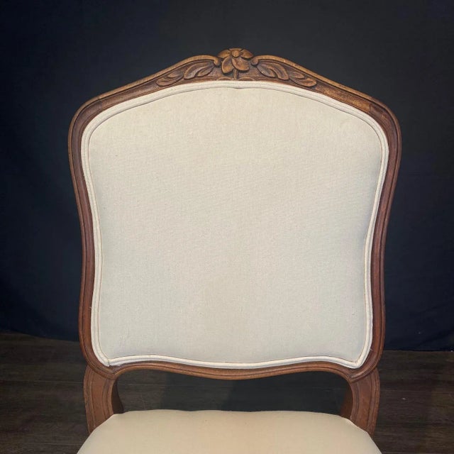 Cream Antique French Louis XV Dining Chairs With New Upholstery -Set of 6 For Sale - Image 8 of 11