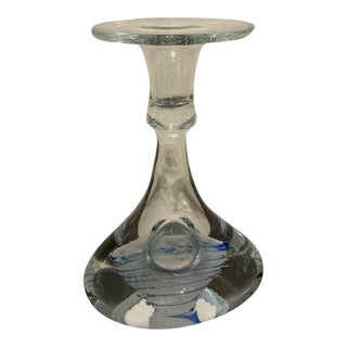 Vintage Small Hand‑blown Art‑glass Candle Holder Vessel For Sale
