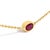 Contemporary 14K Yellow Gold Bezel Set 4x3 mm Oval Red Ruby Station Necklace - 18 Inches For Sale - Image 3 of 5