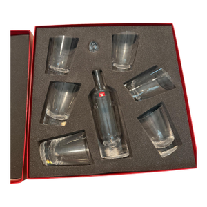 Late 20th Century Thomas Bastide for Baccarat "Zoom" Decanter Set of 7 with storage— Signed, Numbered 274/500