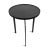 Modern industrial style black iron side table. Round top with three narrow stylish legs. Each table may vary with finish...